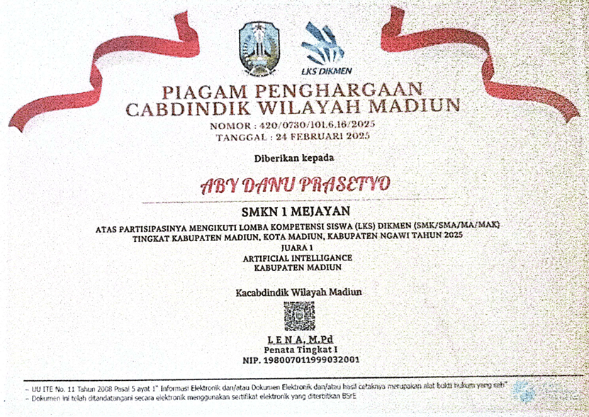 Juara 1 LKS AI Kab.Madiun